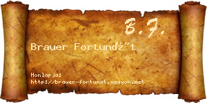 Brauer Fortunát névjegykártya